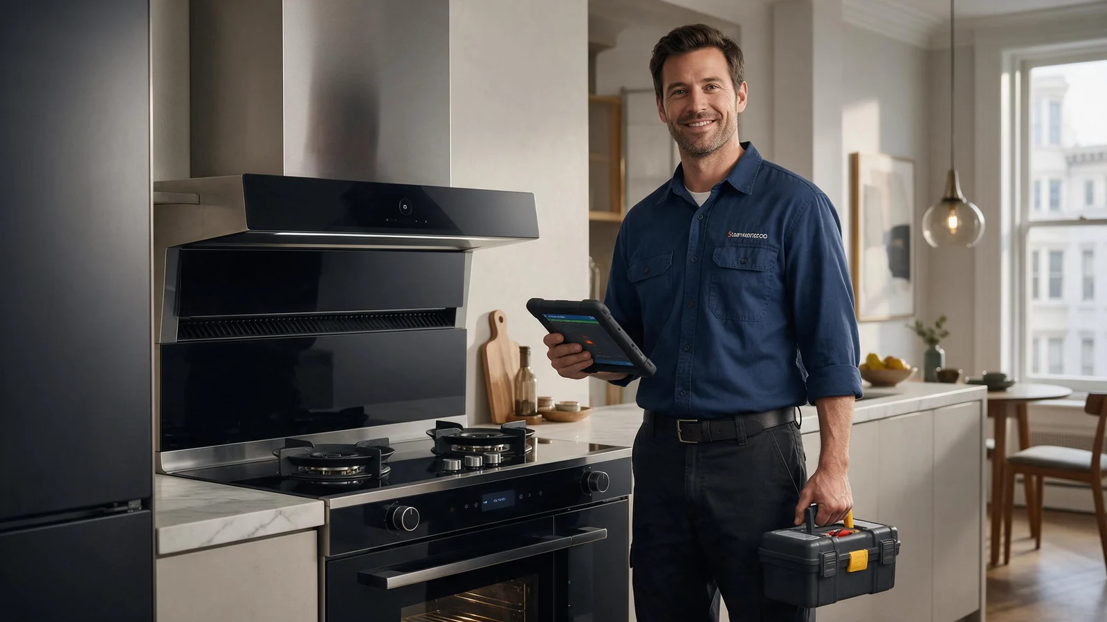 Technician working on a Bosch appliance